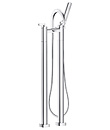 (KJ836M002) Two-handle bath/shower mixer floor-mounted