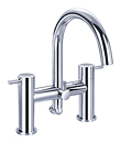 Two-handle deck bath/shower mixer