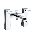 Two-handle deck bath/shower mixer