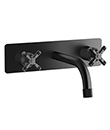 Two-handle wall basin mixer