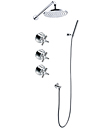 Wall thermostatic concealed shower mixer